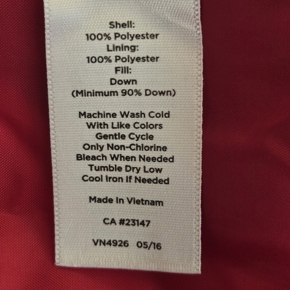 Talbots Puffer Quilted Down Vest Glossy Red Medium Like New - Picture 10 of 10